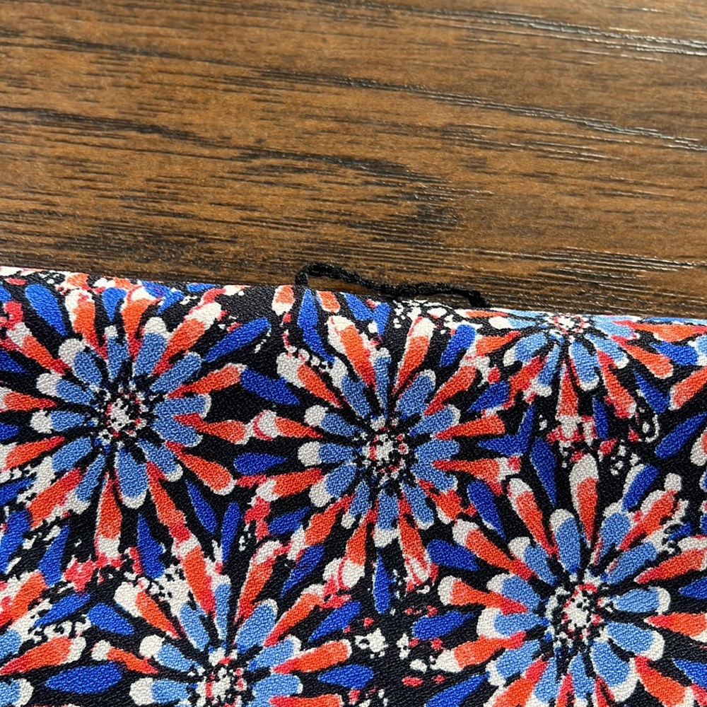 Promod Blue/Red Floral One Shoulder Ruffle Front Dress - Picture 10 of 11